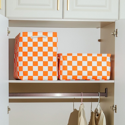Matorino -Foldable Storage Baskets for Shelves, Nursery Home Closet, Canvas Cloth Storage Bins, Organizer Baskets with Handles
