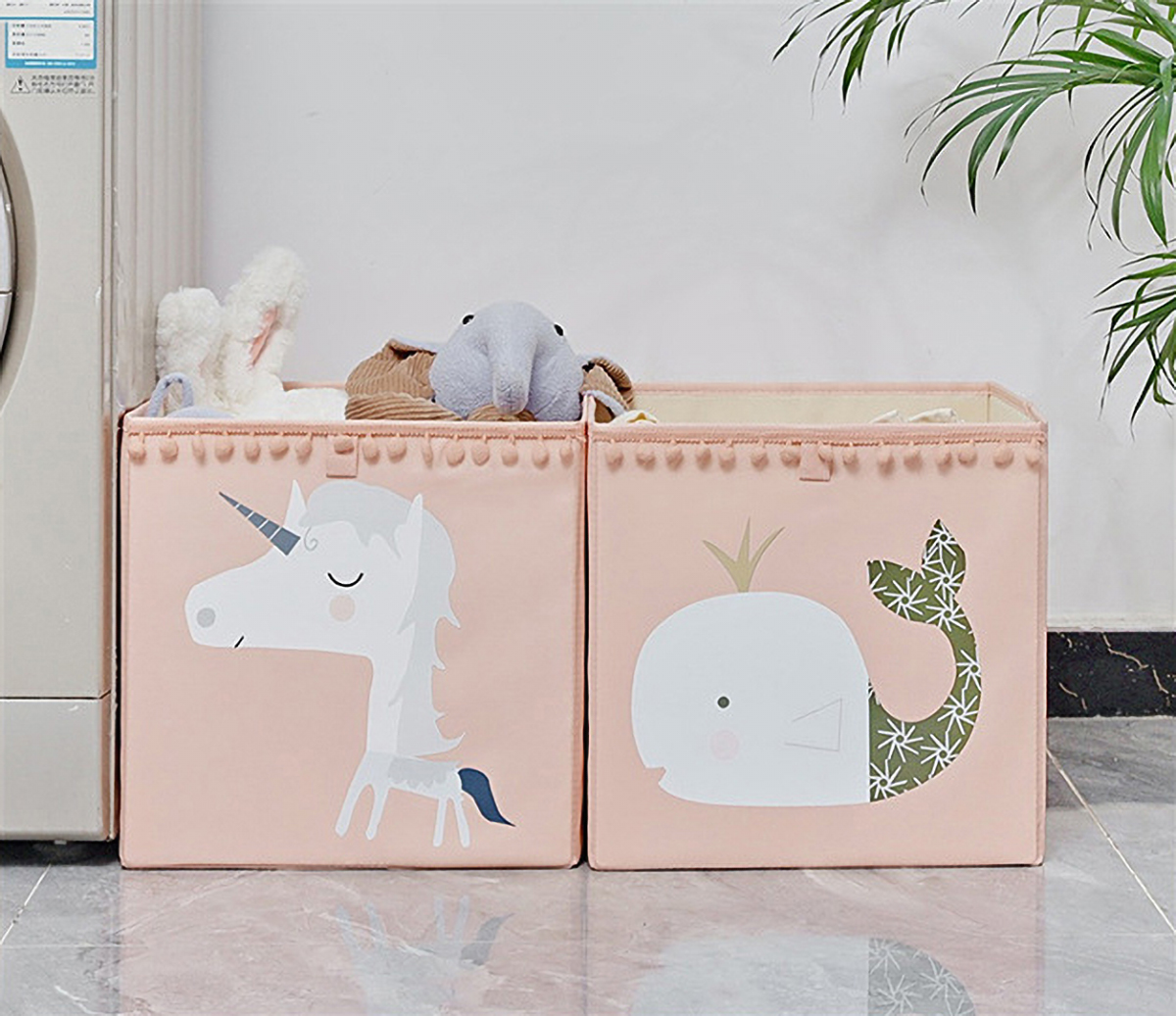 Matorino -Foldable Animal Cube Storage Bins Fabric Toy Box/Chest/Organizer for Kids Nursery, Non Woven Fabric and Cardboard Kids Storage Bin Fabric Boxes for Storage Toy Storage Organizer