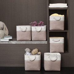 Matorino -Fabric Storage Bins for Organizing, Foldable Closet Storage Boxes for Shelves, Clothes Baskets with Cotton Rope Handles