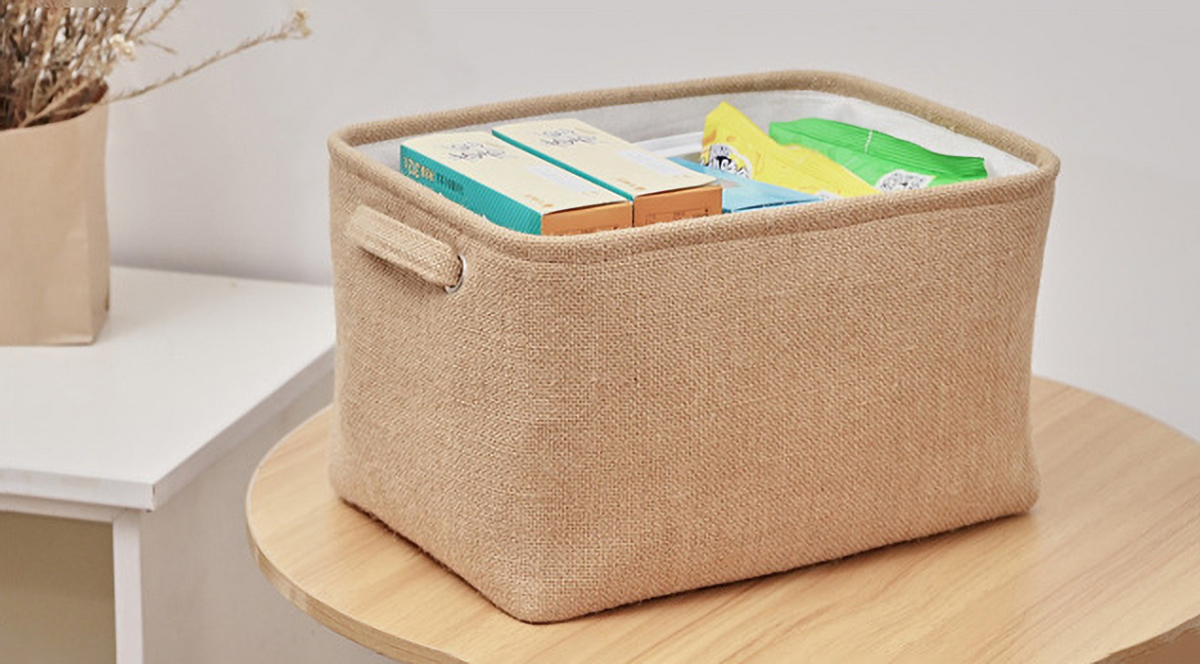 Matorino -Natural Color Foldable Fabric Storage Baskets Drawer, Organizer for Shelves Nursery Closet Bedroom Clothes Storage Bins