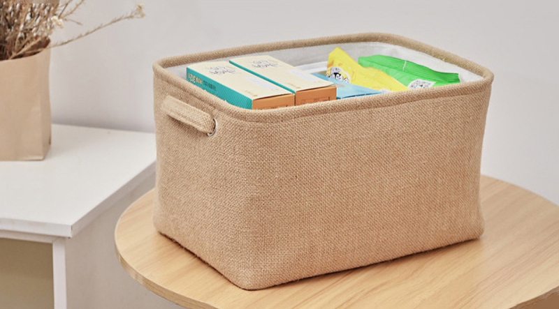Matorino -Natural Color Foldable Fabric Storage Baskets Drawer, Organizer for Shelves Nursery Closet Bedroom Clothes Storage Bins
