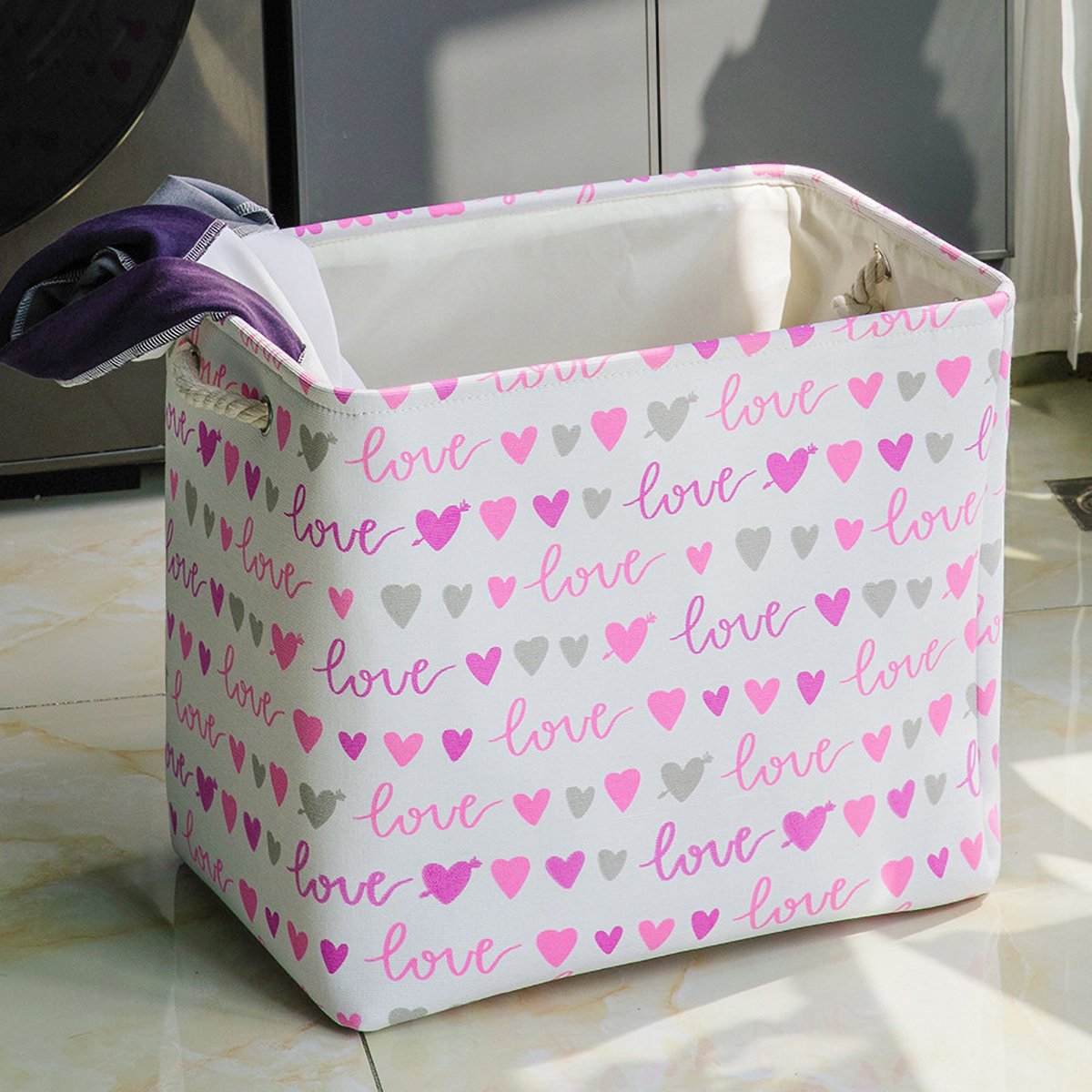 Matorino -Colorful Cute Fabric Storage Bins for Organizing, Foldable Closet Storage Boxes for Shelves, Clothes Baskets with Cotton Rope Handles