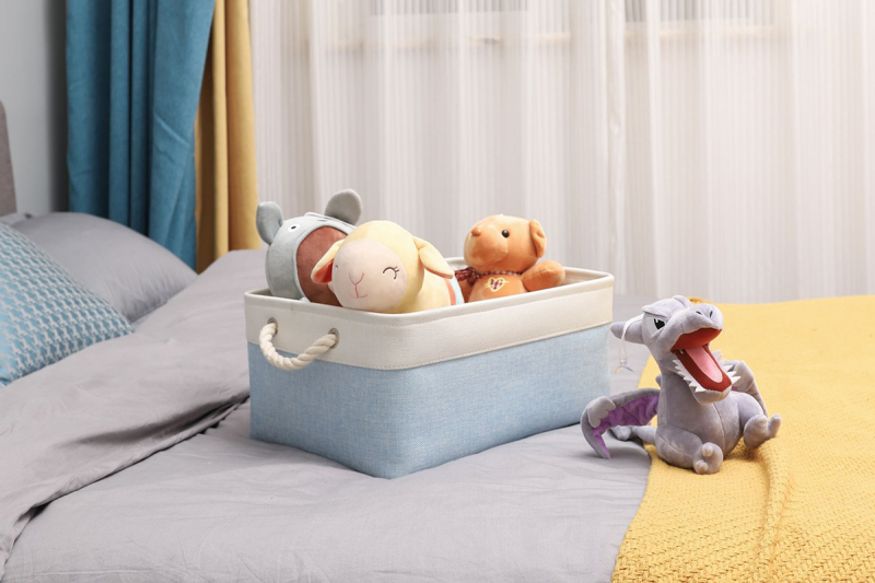 Matorino -Small Storage Baskets for Organizing with Rope Handle,Storage Baskets for Shelves,Small Fabric Storage Bins W/Handles For Closet Nursery Toy Decorative Foldable