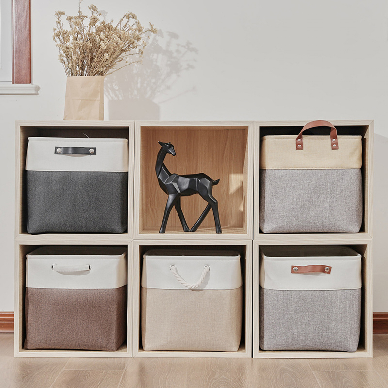 Matorino -Storage Bins Fabric Storage Basket for Shelves for Organizing Closet Shelf Nursery Toy Decorative Closet Organizer Bins with Handles