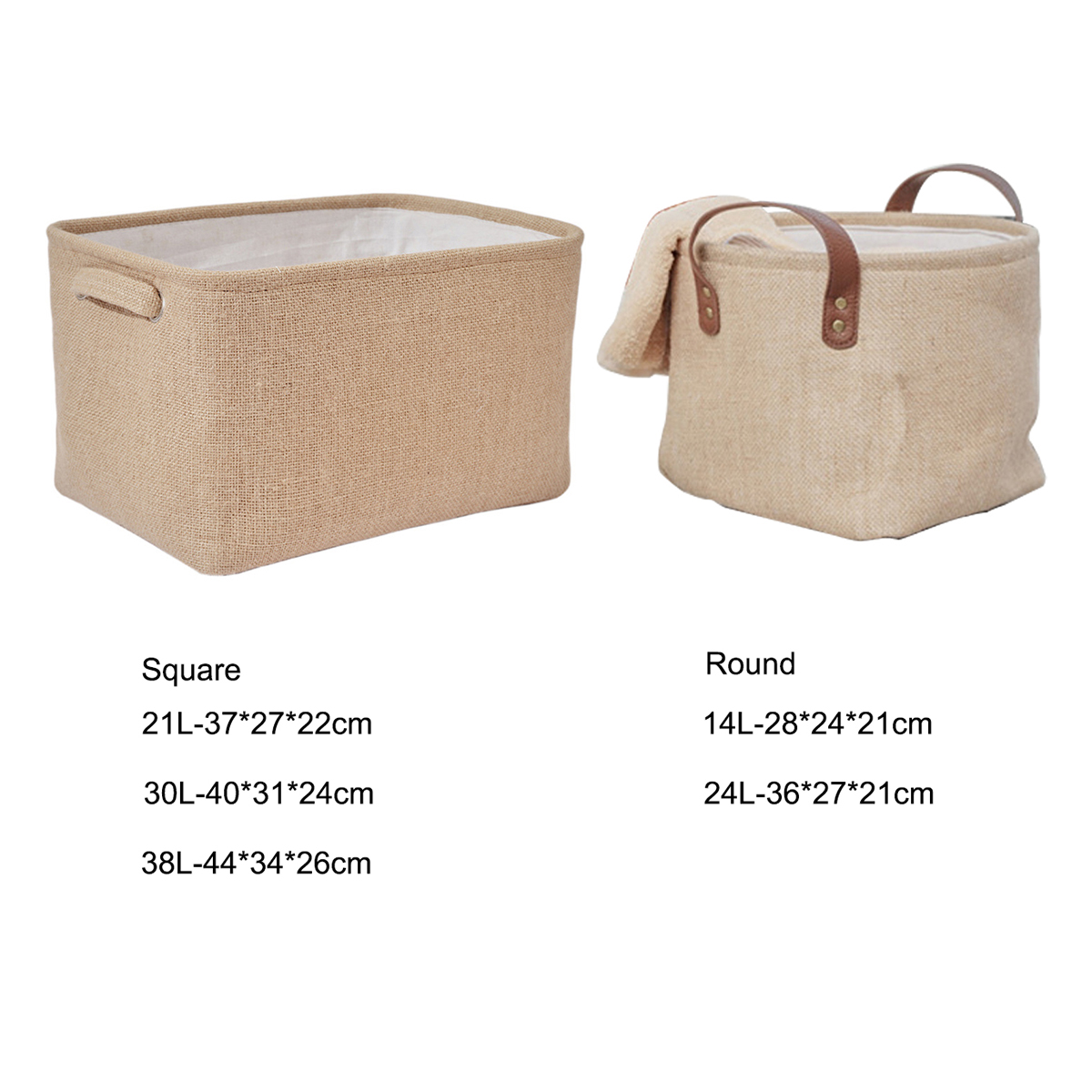 Matorino -Natural Color Foldable Fabric Storage Baskets Drawer, Organizer for Shelves Nursery Closet Bedroom Clothes Storage Bins