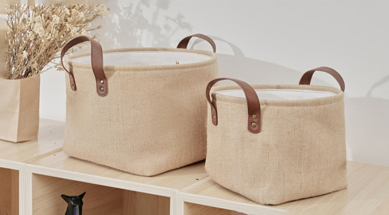 Matorino -Natural Color Foldable Fabric Storage Baskets Drawer, Organizer for Shelves Nursery Closet Bedroom Clothes Storage Bins
