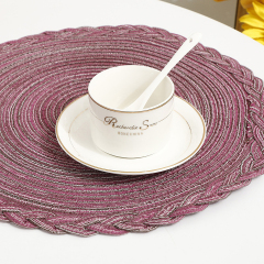 Matorino-Colorful Round Braided Placemats, Washable Round Placemats for Kitchen Dining Table, Round Indoor Woven Fabric Table Mats,