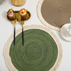 Matorino-Round Cotton Placemats , Table Mats Woven Washable Table Placemat for Dining Tables, Heat Resistant Table Mats Farmhouse Place mats for Decorations