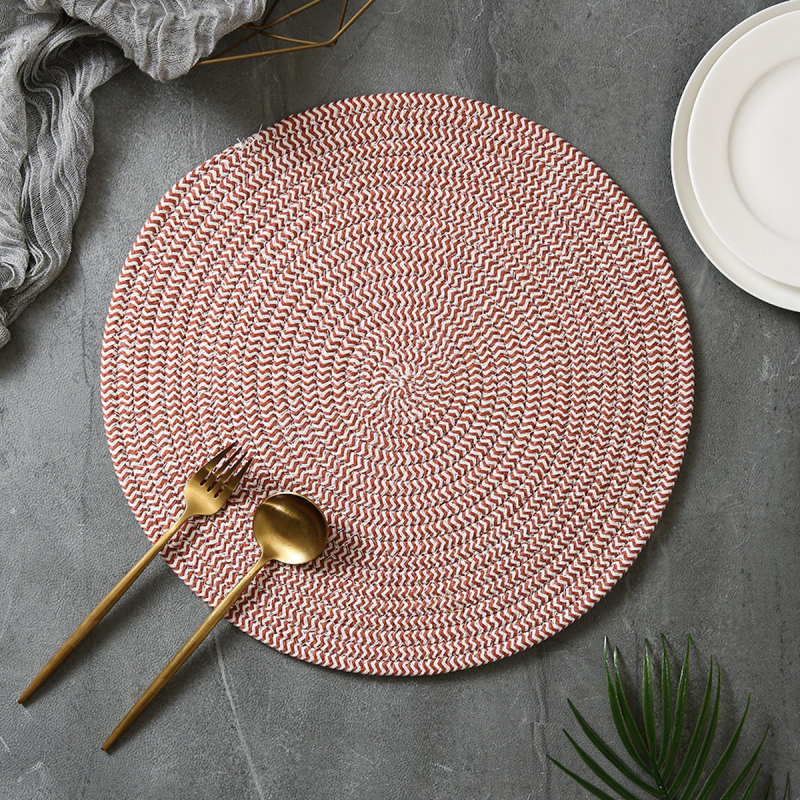 Matorino-Round Cotton Placemats , Table Mats Woven Washable Table Placemat for Dining Tables, Heat Resistant Table Mats Farmhouse Place mats for Decorations