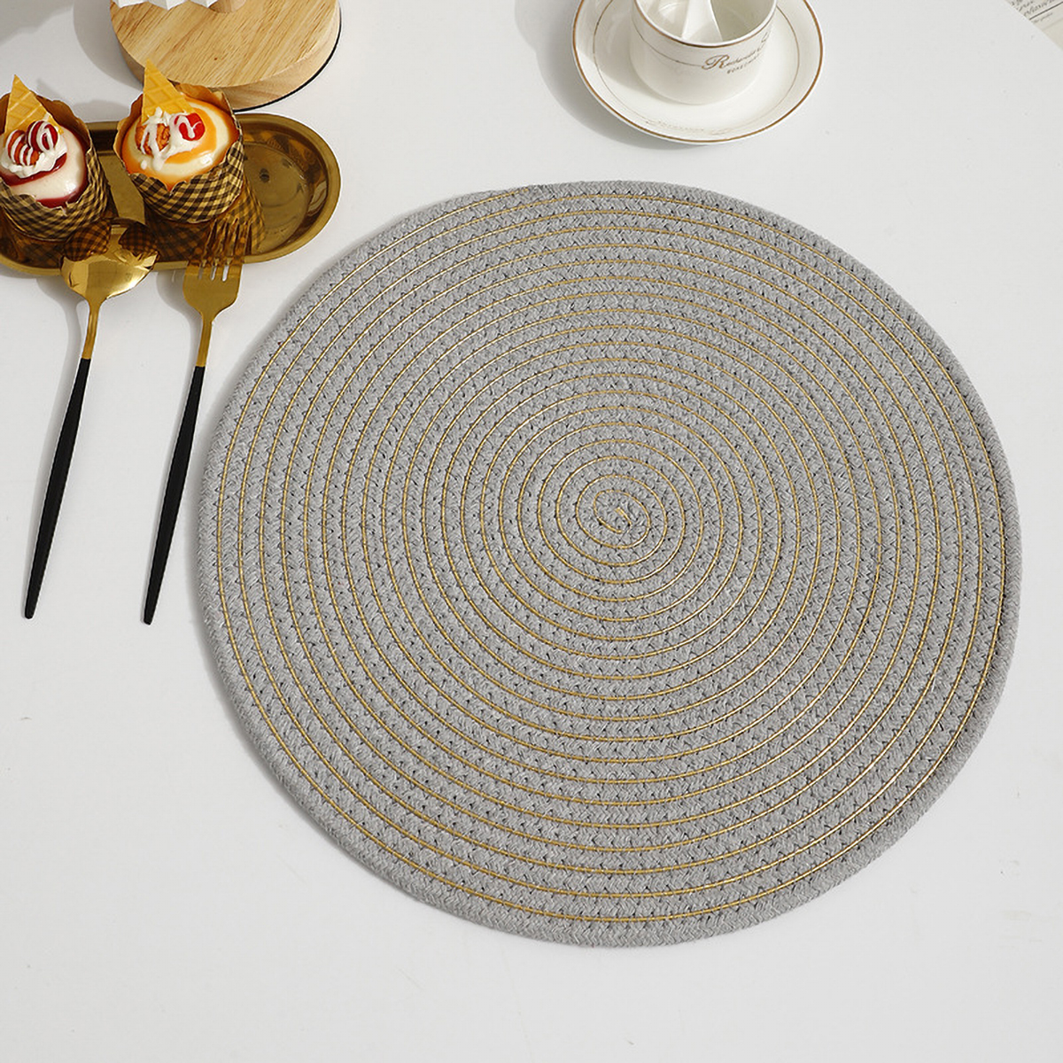 Matorino-Round Cotton Placemats , Table Mats Woven Washable Table Placemat for Dining Tables, Heat Resistant Table Mats Farmhouse Place mats for Decorations