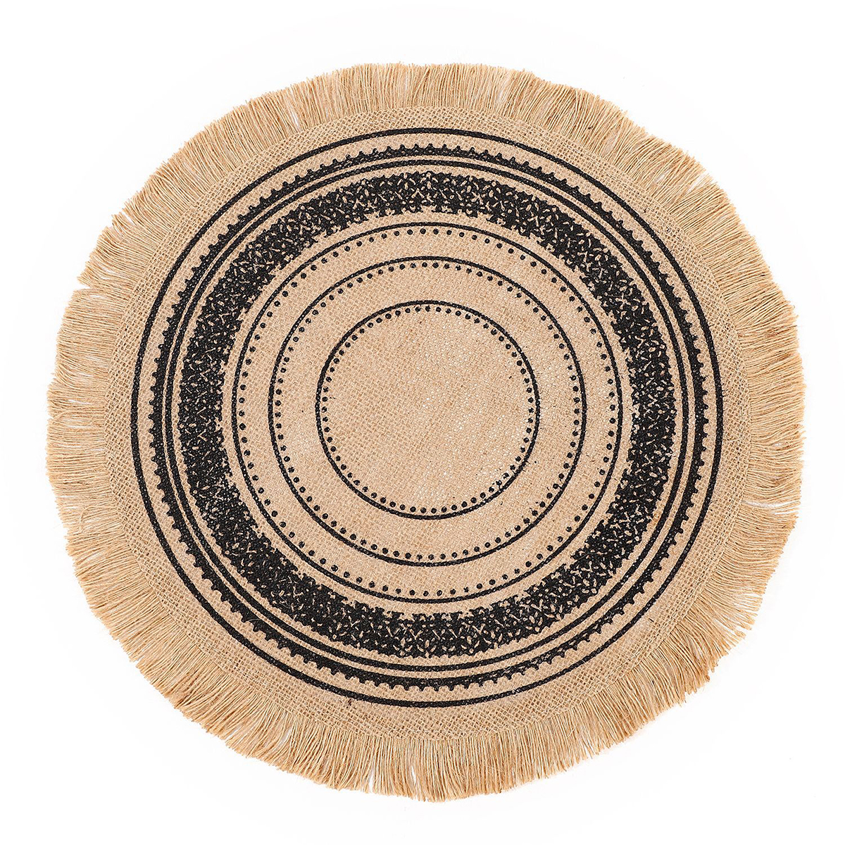 Matorino-Everyday use Round Braided Placemats Circle Jute Table Mats Heat Resistant Woven Placemats for Plates Dining Kitchen Dinner Decor