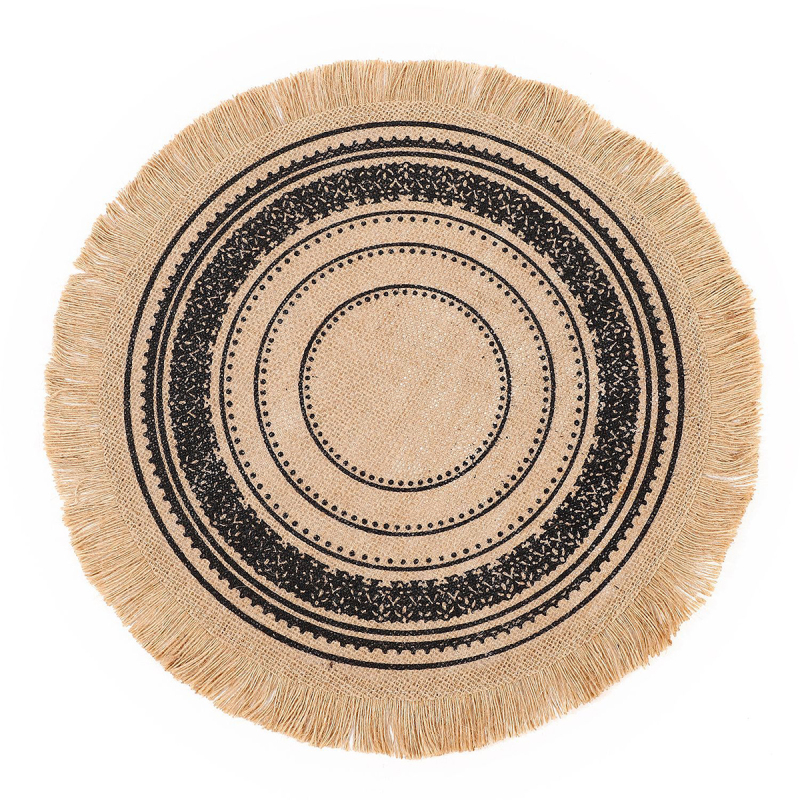Matorino-Everyday use Round Braided Placemats Circle Jute Table Mats Heat Resistant Woven Placemats for Plates Dining Kitchen Dinner Decor