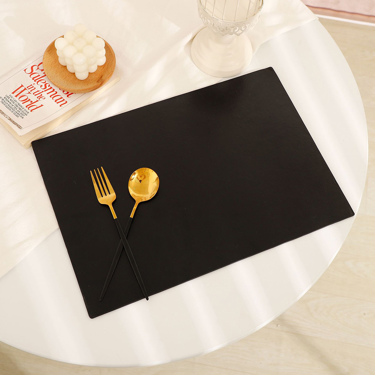 Matorino-Placemats with Coasters Dual Sided Heat Stain Resistant Place Mats Faux Leather Table Mats Non-Slip Waterproof Oil-Proof Washable Wipeable Table Placemats for Dining Patio Table Kitchen