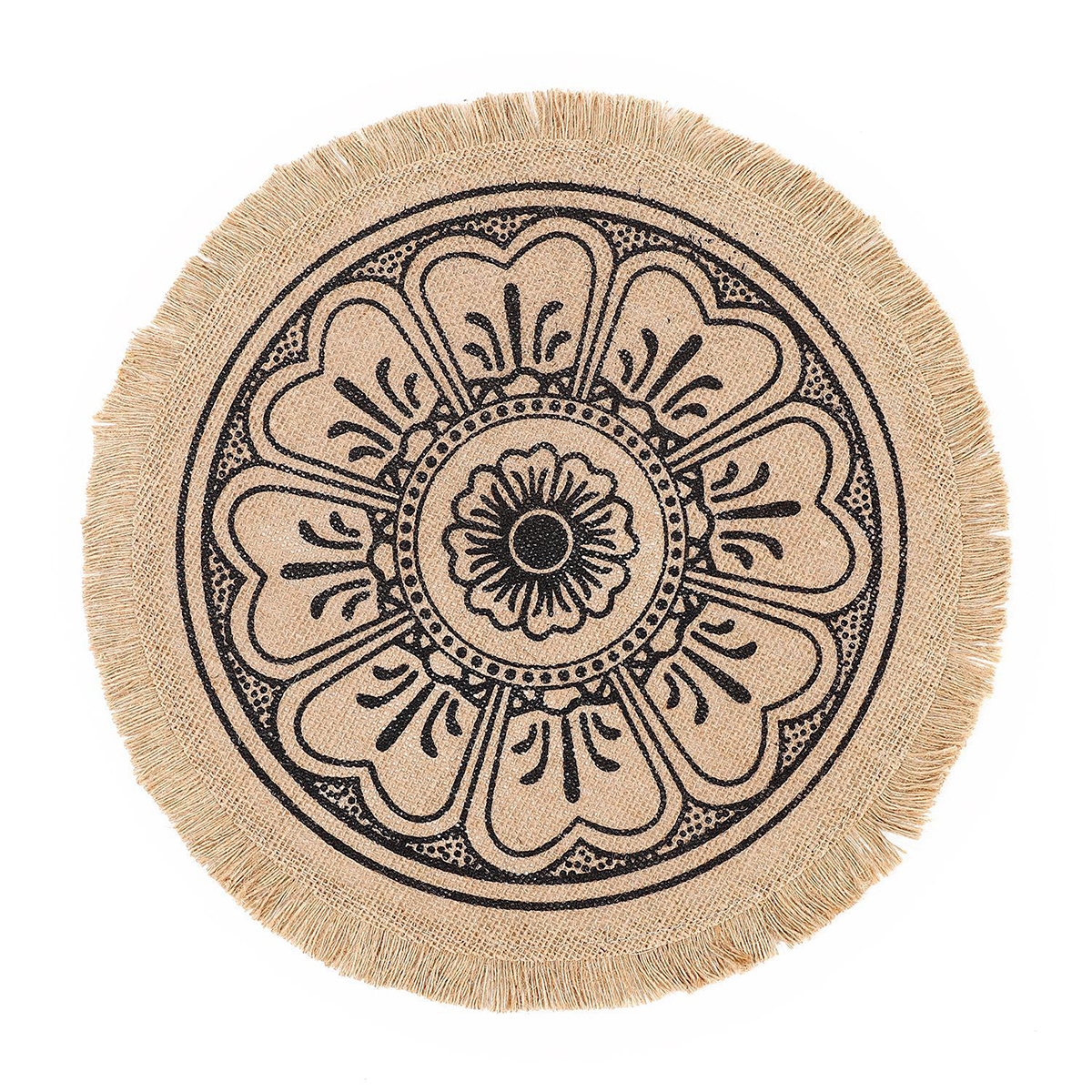 Matorino-Everyday use Round Braided Placemats Circle Jute Table Mats Heat Resistant Woven Placemats for Plates Dining Kitchen Dinner Decor