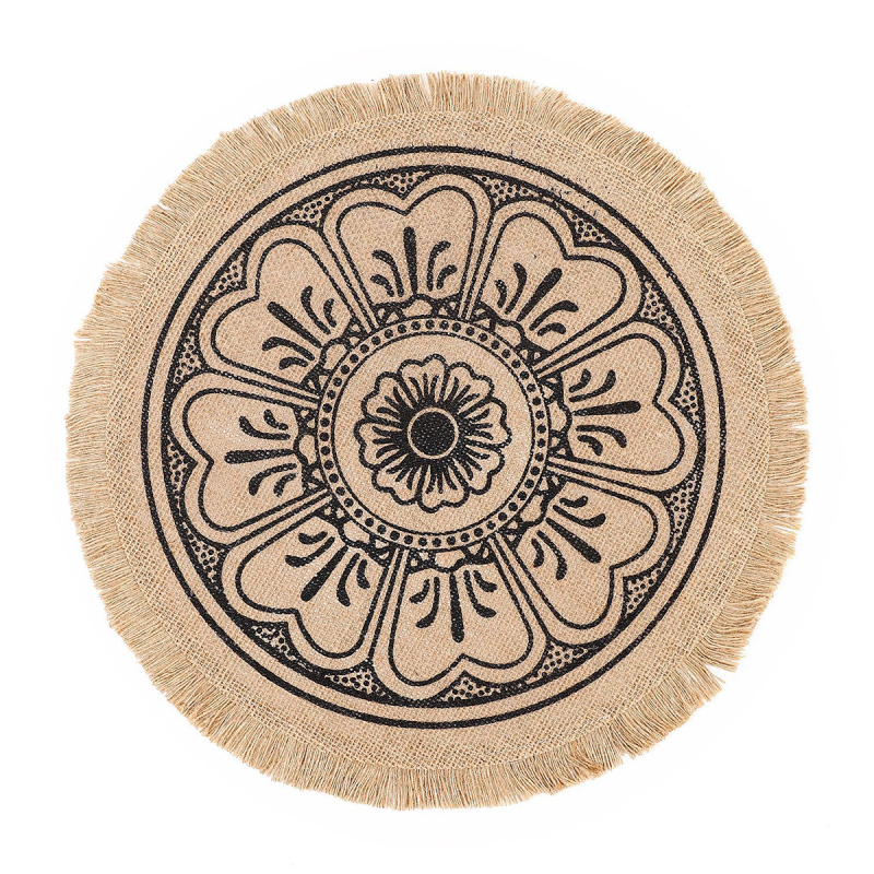 Matorino-Everyday use Round Braided Placemats Circle Jute Table Mats Heat Resistant Woven Placemats for Plates Dining Kitchen Dinner Decor