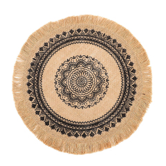 Matorino-Everyday use Round Braided Placemats Circle Jute Table Mats Heat Resistant Woven Placemats for Plates Dining Kitchen Dinner Decor