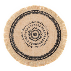 Matorino-Everyday use Round Braided Placemats Circle Jute Table Mats Heat Resistant Woven Placemats for Plates Dining Kitchen Dinner Decor