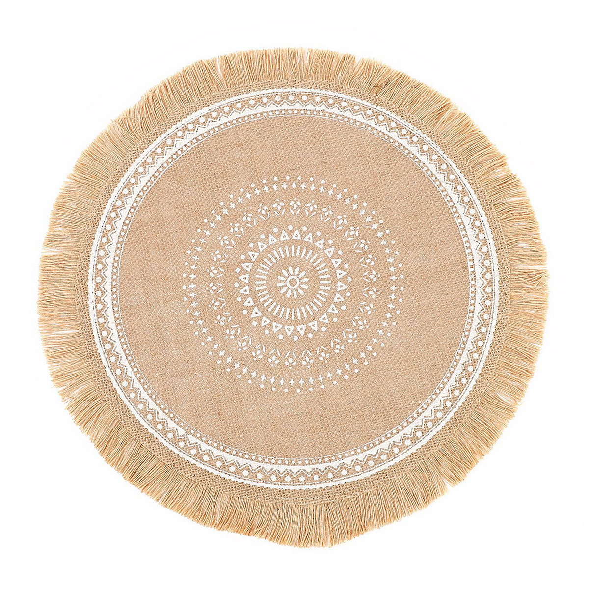 Matorino-Everyday use Round Braided Placemats Circle Jute Table Mats Heat Resistant Woven Placemats for Plates Dining Kitchen Dinner Decor