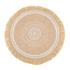 Matorino-Everyday use Round Braided Placemats Circle Jute Table Mats Heat Resistant Woven Placemats for Plates Dining Kitchen Dinner Decor