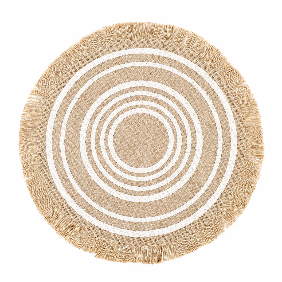 Matorino-Everyday use Round Braided Placemats Circle Jute Table Mats Heat Resistant Woven Placemats for Plates Dining Kitchen Dinner Decor