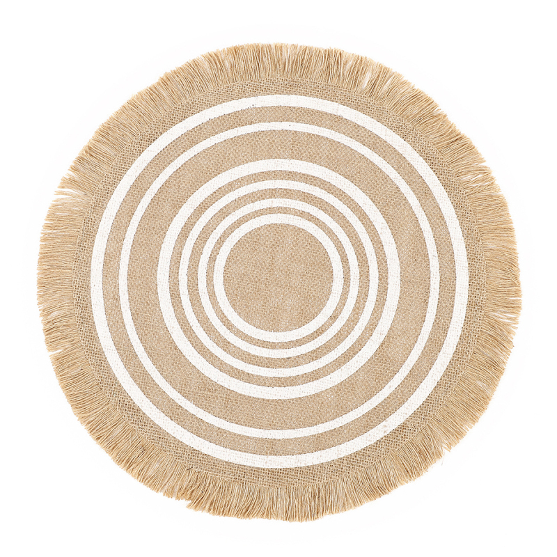 Matorino-Everyday use Round Braided Placemats Circle Jute Table Mats Heat Resistant Woven Placemats for Plates Dining Kitchen Dinner Decor