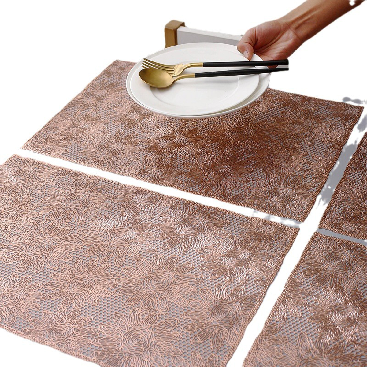 Matorino-Plastic Waterproof Placemats,for Dining Table Wipe Clean Washable Tablemats, Vinyl PVC Table Mats for Kitchen for Dining Table.