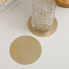 Matorino-Different Pattern and Shape Metallic Vinyl Table Mat, Washable for Holiday Dinner Table Top, Hollow Out Non-Slip for Decor Wedding Accent