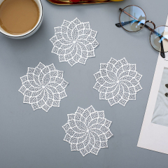 Matorino-Different Pattern and Shape Metallic Vinyl Table Mat, Washable for Holiday Dinner Table Top, Hollow Out Non-Slip for Decor Wedding Accent