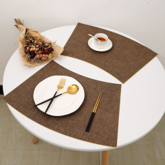 Matorino-Round Table Placemats Wedge Placemat, Non Slip Heat Resistant Woven Vinyl Table Mats, Wipe Clean Indoor and Outdoor Decoration