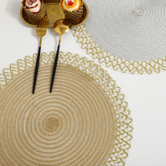 Matorino-Beaded Placemats for Dining Table, Rustic Farmhouse Hand Made Glitz Table Top Charger for Christmas Easter New Year Thanksgiving Family Party Celebrations
