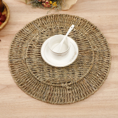 Matorino -Round Woven Placemats, 15 Inches Indoor Outdoor Braided Place Mats for Dining Tables, Natural Farmhouse Rustic Heat Resistant Table mats Decor for Thanksgiving, Natural Hand-Woven Water Hyacinth Placemats.