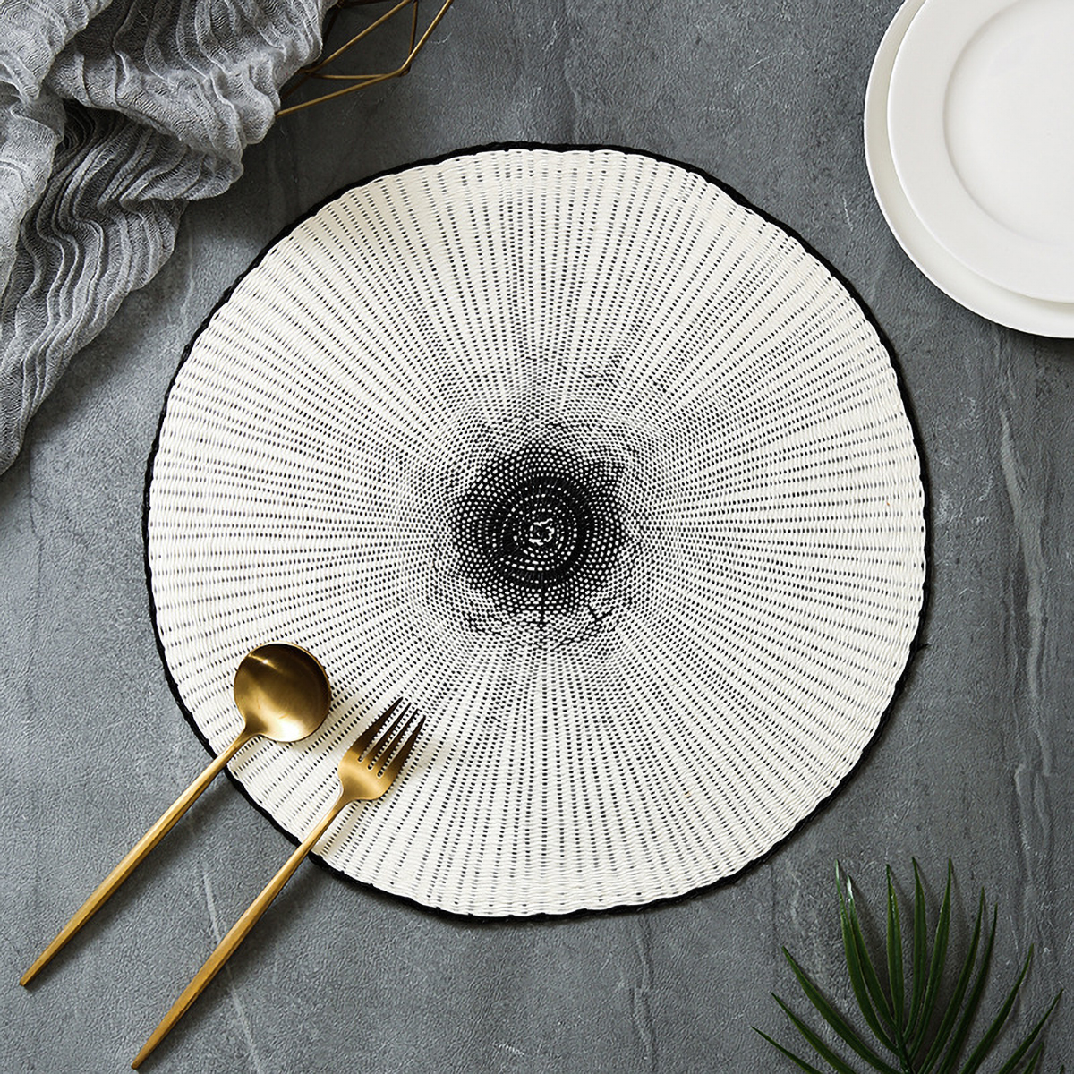 Round Woven Placemats - Natural Placemats, Paper Woven Placemats, 15 Inches, Non-Slip, Heat Resistant, Hand Woven Chargers for Dining Table.
