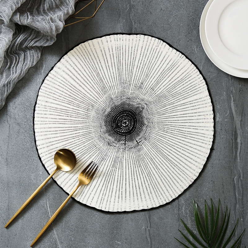 Round Woven Placemats - Natural Placemats, Paper Woven Placemats, 15 Inches, Non-Slip, Heat Resistant, Hand Woven Chargers for Dining Table.