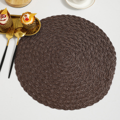Matorino-Festive Metallic Vinyl Table Mat, Washable for Holiday Dinner Table Top Doilies Decoration, Hollow Out Non-Slip for Decor Wedding Accent