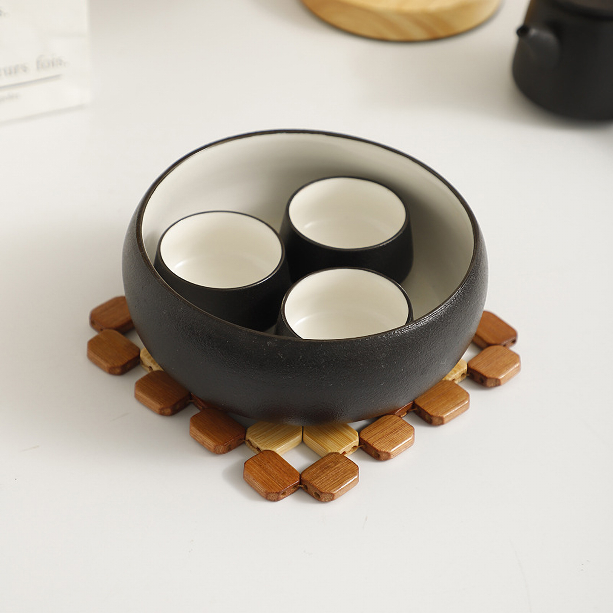 Matorino -Bamboo Coasters for Drinks - Natural Wooden Hot Pads for Hot Dishes/Pot/Bowl/Teapot/Hot Pot Holders, Tabletop Protection for Any Table Type.