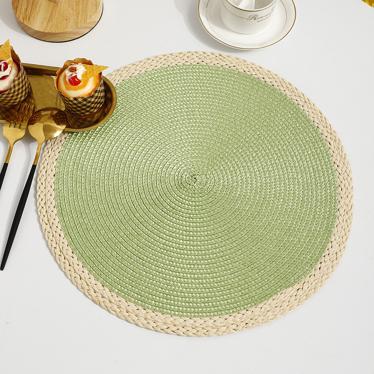 Matorino-Round Woven Placemats, Kitchen Table Place Mats for Dining Table, Trivets for Hot Pots and Pans, Boho Table Decorations for Table Setting, Tabletop Accessories