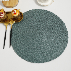 Matorino-Festive Metallic Vinyl Table Mat, Washable for Holiday Dinner Table Top Doilies Decoration, Hollow Out Non-Slip for Decor Wedding Accent