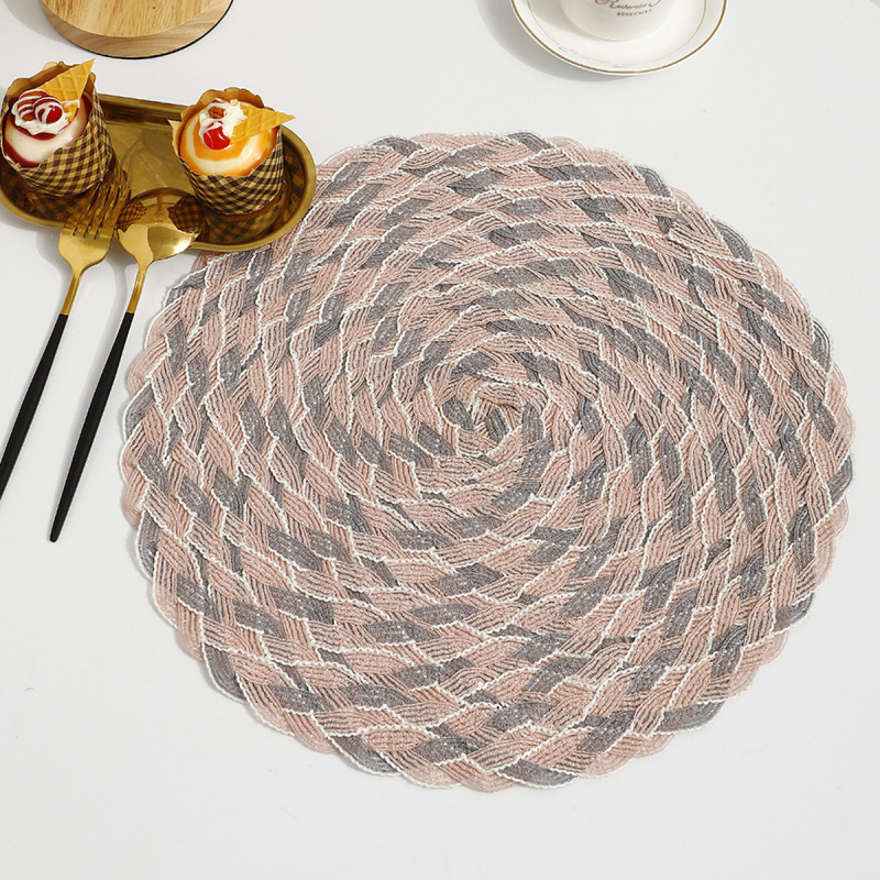 Matorino-Festive Metallic Vinyl Table Mat, Washable for Holiday Dinner Table Top Doilies Decoration, Hollow Out Non-Slip for Decor Wedding Accent