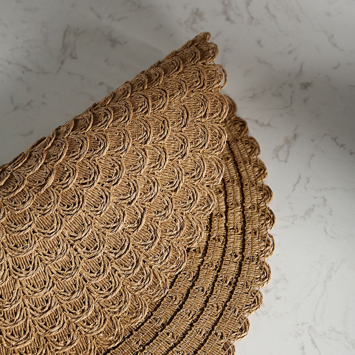 Round Woven Placemats - Natural Placemats, Paper Woven Placemats, 15 Inches, Non-Slip, Heat Resistant, Hand Woven Chargers for Dining Table.