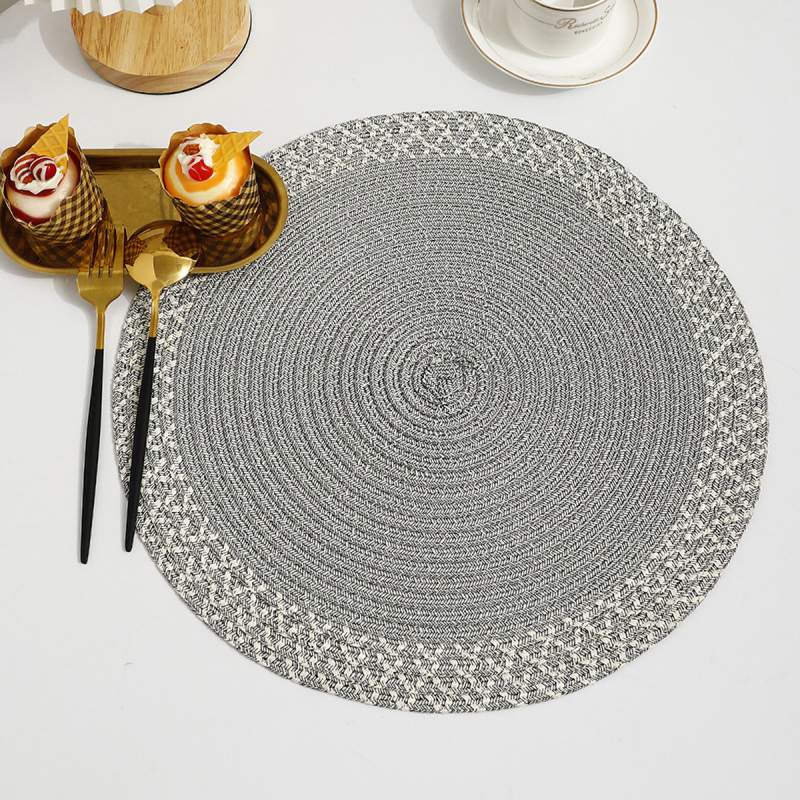 Matorino-Round Woven Placemats, Kitchen Table Place Mats for Dining Table, Trivets for Hot Pots and Pans, Boho Table Decorations for Table Setting, Tabletop Accessories