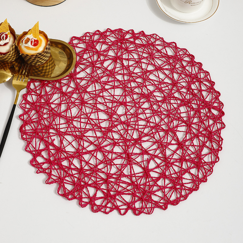 Matorino -Round Placemats, Hollow Out Place mats Heat-Resistant Shining, 15 inches Table Mat Decorative Gift, Hand Woven Chargers for Dining Table.