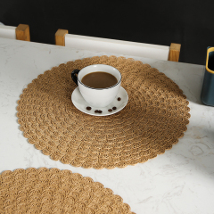 Round Woven Placemats - Natural Placemats, Paper Woven Placemats, 15 Inches, Non-Slip, Heat Resistant, Hand Woven Chargers for Dining Table.