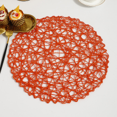 Matorino -Round Placemats, Hollow Out Place mats Heat-Resistant Shining, 15 inches Table Mat Decorative Gift, Hand Woven Chargers for Dining Table.