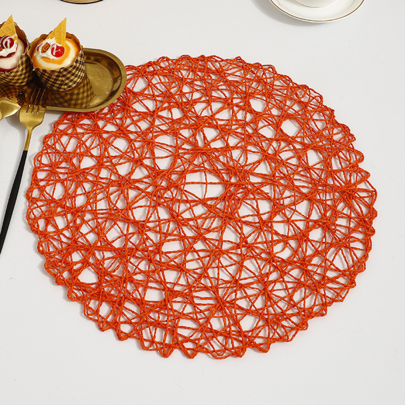 Matorino -Round Placemats, Hollow Out Place mats Heat-Resistant Shining, 15 inches Table Mat Decorative Gift, Hand Woven Chargers for Dining Table.
