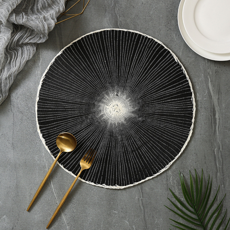 Round Woven Placemats - Natural Placemats, Paper Woven Placemats, 15 Inches, Non-Slip, Heat Resistant, Hand Woven Chargers for Dining Table.