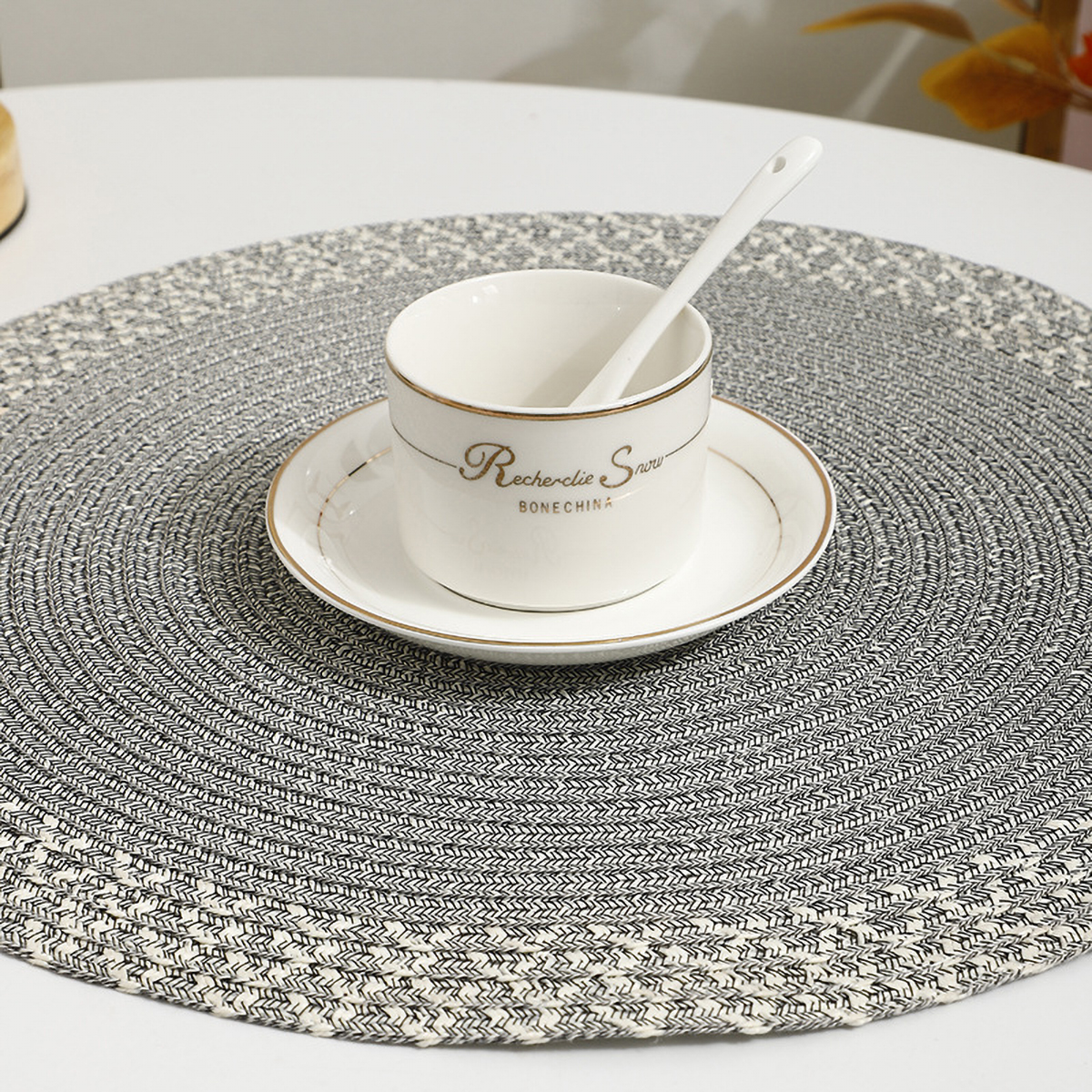 Matorino-Round Woven Placemats, Kitchen Table Place Mats for Dining Table, Trivets for Hot Pots and Pans, Boho Table Decorations for Table Setting, Tabletop Accessories