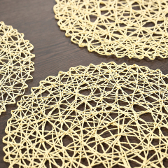 Matorino -Woven Paper Tabletop Collection Holiday or Event Décor, Reversible Round Placemat Set, 15" Dia.