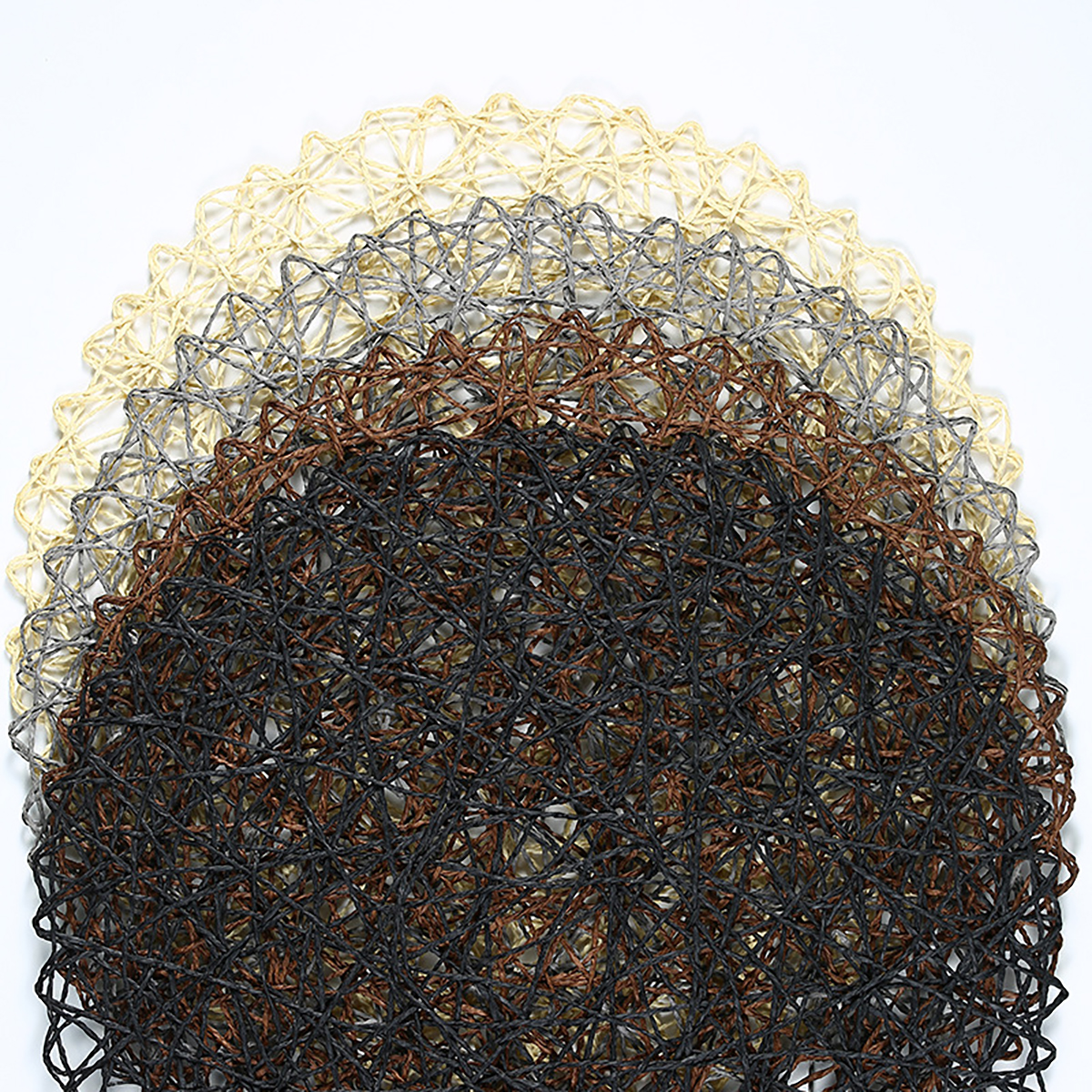Matorino -Woven Paper Tabletop Collection Holiday or Event Décor, Reversible Round Placemat Set, 15" Dia.