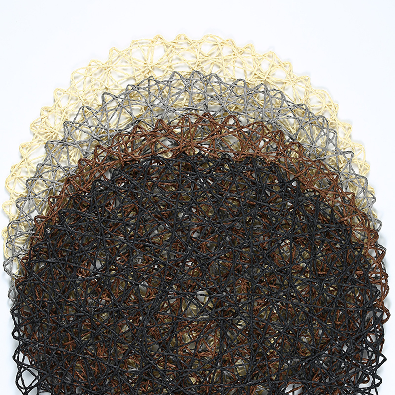 Matorino -Woven Paper Tabletop Collection Holiday or Event Décor, Reversible Round Placemat Set, 15" Dia.