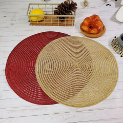 Matorino -Round Placemats Set, Natural Hyacinth Extra Wide Woven Placemats, Farmhouse Boho Fringe Placemats, Wipeable Braided Placemat.